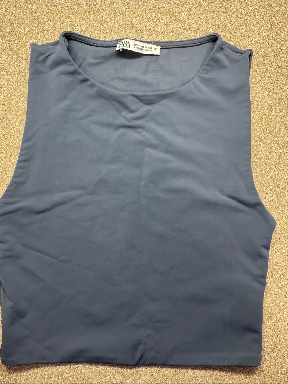 Zara Navy Sleeveless Crop Tank